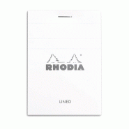 RHODIA Lot de 10 Bloc N°11 blanc format 74x105 / A7, 80 feuilles 80 g/m² agrafées, ligné - 3037920116013