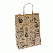 Sac kraft brun "Times" poignées torsadées 20+10x29cm - par 250