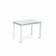 Stones Baud Table Extensible (130/200X80 Cm) En Verre Trempé Blanc - blanc 8033959233214