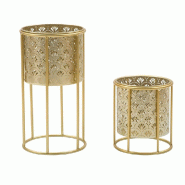 Support à plantes en métal Coppia (Lot de 2) Modèle 1 Mauro Ferretti - doré métal 142621000A
