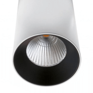 Suspension hidra led cob 18 w 1575 lumens cri80 3000k -angle 30º- coloris blanc extérieur et noir intérieur