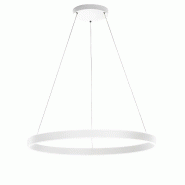 Suspension LED 80 W 6400 lm en métal blanc, température de couleur réglable (3000 K/4000 K/6000 K), diffuseur satiné, diamètre 80 cm - Perenz - b