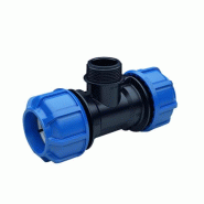 Te réduit compression en PP - serrage rapide, fileté D 025x1/2"x025 - 02ZTMP025C