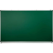 Ulmann tableau mural en acier émaillé vert, écriture craie, porte-accessoires - format : 200 x 126 cm