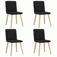 VidaXL Chaises à manger lot de 4 noir tissu Modèle Symphonie Royale - 3315299