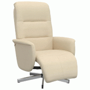 VidaXL Fauteuil inclinable avec repose-pied crème tissu Modèle Zermontel - 356567