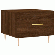 VidaXL Table basse Chêne marron 50x50x40 cm Bois d'ingénierie Modèle Aero Concept Élite - 829378
