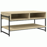 VidaXL Table basse chêne sonoma 90x50x45 cm bois d'ingénierie Modèle Lofty Vision - 838969
