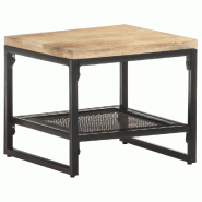 VidaXL Table d'appoint 40x40x35 cm Bois de manguier massif Modèle Zenith Industriel - 320241XL