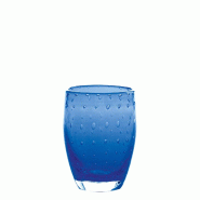 Zafferano Bolicante Lot de 6 Verres Tumbler en Verre Soufflé à la Bouche Couleur Bleue Effet Bullé Tradition de Murano pour Service de Table Élég