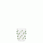 Zafferano Lot de 6 Verres Party Tumbler Junior en Verre Borosilicaté Vert - Petits verres décorés de pois pour liqueurs, sauces et tables animées