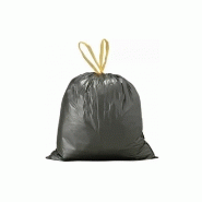 621664 sacs poubelle polyéthylène à liens coulissants 100 litres 820 x 900 + 50 mm carton de 200 sacs