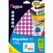 960 pastilles adhésives violettes, diamètre 15 mm (10 feuilles A5 / cdt) - 3270241143164