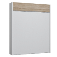 ARMOIRE LIT ESCAMOTABLE ALADYNO BLANC MAT BANDEAU BLANC CHÊNE 160*200 CM