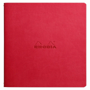 Carnet souple Rhodiarama coquelicot A5, 64p./32 feuilles ivoire 90 g/m² piquées, ligné - rouge 116413C