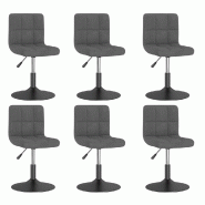 Chaises pivotantes à manger lot de 6 gris foncé velours Modèle Xervionel - 3087493