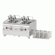 Cuiseur à pâtes monophasé avec 2 cuves 9 l et 12 paniers 0,9/3 l - PCCAP92