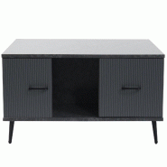 Décoshop26 - Table basse rectangulaire fonctionnelle 43 x 100 x 60 cm avec deux tiroirs et finition élégante en MDF gris 04_0009656 - gris 30002675
