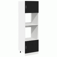 Helloshop26 - Armoire suspendue moderne cuisine grand espace de stockage 60 x 57 x 207 cm en bois d'ingénierie noir 02_0055923 - noir Bois massif 300