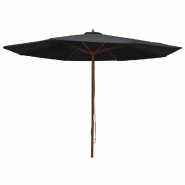 Helloshop26 - Parasol d'extérieur avec mât en bois 350 cm noir 02_0008253 - 3000441282727