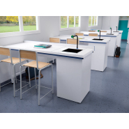 Paillasse humide de laboratoire pour élève, avec plateau en mélaminé CTBH - Profondeur 600 mm / Hauteur 900 mm - Possémé Paillasse humide de laboratoire pour élève, avec plateau en mélaminé CTBH - Profondeur 600 mm / Hauteur 900 mm - Possémé