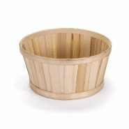 Panier rond en bambou naturel - Diam. 21,5xH.12cm - Multi usages pour commerces