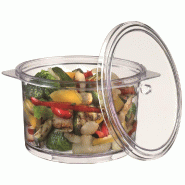 Pot cocotte transparente + couvercle SAN (Plastique) transparent 650ml - par 60