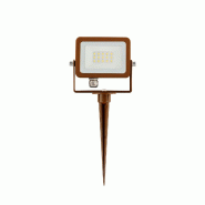Projecteur LED extérieur Sky 10W avec piquet, optique 115°, température de couleur 3000K, finition Corten texturée - Beneito & Faure - 8436004397839