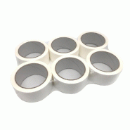 Ruban adhésif PP Blanc 48 mm (ép. 25μ) x L. 66 mètres par 6 rouleaux "spécial emballage et déménagement" - D-Work - blanc plastique polypropyl�
