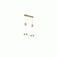 Suspension LED 2x9W, 2x1050lm, 3000K, hauteur réglable, laiton mat - Trio - Franklin - doré 4017807510072
