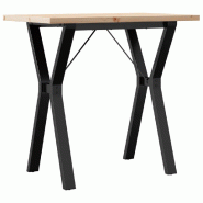 Table à manger cadre en Y 80x50x75,5cm bois de pin massif acier Modèle Nova Classic - 8721102675188