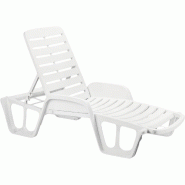 Transat empilable Progarden fixe, 192 x 71 x 100 cm (hauteur), blanc - blanc 8009271910003