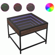 VidaXL Table basse avec LED Infinity chêne marron 50x50x41 cm Modèle Eclipse Loft - 847681