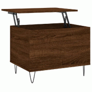 VidaXL Table basse Chêne marron 60x44,5x45 cm Bois d'ingénierie Modèle Milan Design - 830955