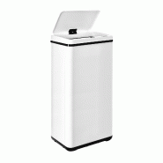 WellHome - Poubelle Intelligente 60L de couleur Blanche 35,5x26x79cm - Ouverture Automatique/Manuelle - blanc inox WH13813
