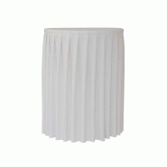 Zown Housse plissée pour table Cocktail80 – Blanc - blanc polyester SPTTP-00111