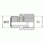 Adaptateur droit mâle ORFS x femelle tournant JIC - MORFS9/16 / FJ7/16 - 7/16'' - 11.11 mm - 9/16'' - 14.28 mm