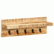 Décoshop26 - Porte-manteau mural 60x15x20 cm avec 5 crochets Bois de manguier brut solide DEC024232 - 3001109069605 Décoshop26 - Porte-manteau mural 60x15x20 cm avec 5 crochets Bois de manguier brut solide DEC024232 - 3001109069605