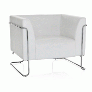 Divan lounge CURACAO similicuir 1 place blanc hjh OFFICE - blanc plastique 713360