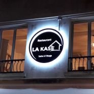 Enseigne lettres découpées  en pochoir Dibond lumineux rétroéclairé - Beige_0