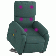 Fauteuil inclinable de massage Vert foncé Tissu Modèle Xalmoria - 8721012173309