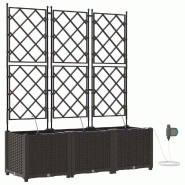 Helloshop26 - Lot de 3 cache-pots modernes jardin système d'irrigation 120 x 40 x 142 cm en acier marron 02_0058528 - marron acier 3000240639241