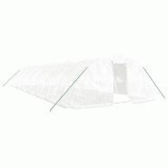 Helloshop26 - Serre tente abri plante fleur légumes avec cadre en acier 70 m² 14 x 5 x 2,3 m blanc 02_0044621 - blanc acier 3000220235371