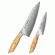 Hezhen - Set de couteaux Damas 2 pièces - Série X01 Flagship - multicolore multi-matériau X01-A2