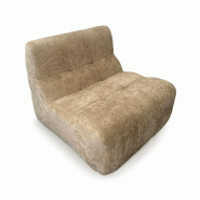 Now's Home - fauteuil compresse en tissu chenille taupe 80x90x68cm volta - 3256390255842