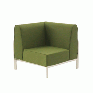 Oviala Business Fauteuil d'angle pour salon de jardin modulable tissu vert kaki Oviala 80 x 80 x 78 cm - vert polyester 114812