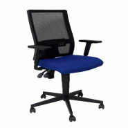 Piqueras y Crespo Chaise Povedilla avec mécanisme de contact permanent, accoudoirs réglables et renfort lombaire en noir et siège tapissé en tissu