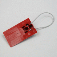Porte étiquette Câble - L 250 mm - Tige Ø1.24 mm - Platine 30x50 mm - Rouge_0
