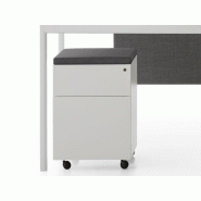 Caisson mobile 2 tiroirs Sui de Inclass - métallique avec serrure et système anti-basculement Caisson mobile 2 tiroirs Sui de Inclass - métallique avec serrure et système anti-basculement