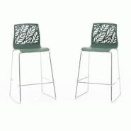 RATTATAN Lot de 2 tabourets de bar en polypropylène avec fibre de verre, pieds en métal, pour bar, restaurant ou cuisine, au design élégant – Da RATTATAN Lot de 2 tabourets de bar en polypropylène avec fibre de verre, pieds en métal, pour bar, restaurant ou cuisine, au design élégant – Da
